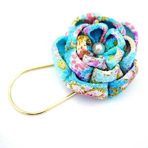 sky blue flower kilt pin, scarf fastener, brooch pin, scarf tie