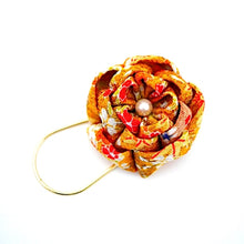 Load image into Gallery viewer, orange flower kilt pin, scarf fastener, brooch pin, scarf clip
