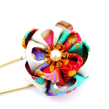 Load image into Gallery viewer, white&amp;mix color flower kilt pin, scarf fastener, brooch pin, scarf clip