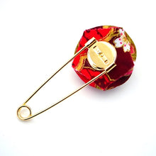 Load image into Gallery viewer, red flower kilt pin, scarf fastener, brooch pin, scarf clip,shawl pin brooch