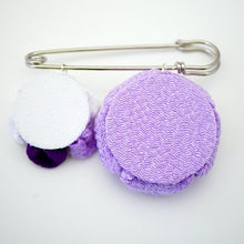 Load image into Gallery viewer, purple flower kilt pin, shawl pin brooch, scarf clip, brooch pin, Japan