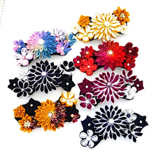 Load image into Gallery viewer, orange Tumami-zaiku hair barrette, headdress, hair accessaory