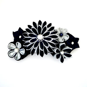 deep blue Tumami-zaiku hair barrette handmade from Japan