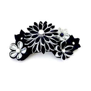 deep blue Tumami-zaiku hair barrette handmade from Japan