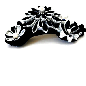 deep blue Tumami-zaiku hair barrette handmade from Japan