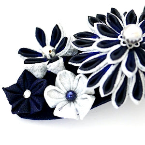 deep blue Tumami-zaiku hair barrette handmade from Japan