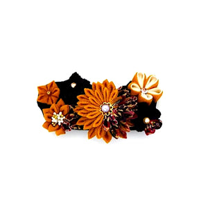 deep yellow Tumami-zaiku hair barrette, hair accessory