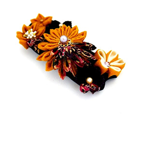 deep yellow Tumami-zaiku hair barrette, hair accessory