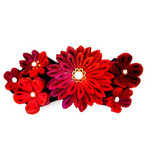 Load image into Gallery viewer, orange Tumami-zaiku hair barrette, headdress, hair accessaory