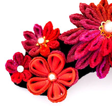 Load image into Gallery viewer, orange Tumami-zaiku hair barrette, headdress, hair accessaory