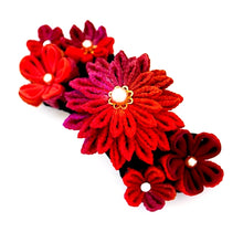 Load image into Gallery viewer, orange Tumami-zaiku hair barrette, headdress, hair accessaory