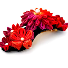 Load image into Gallery viewer, orange Tumami-zaiku hair barrette, headdress, hair accessaory