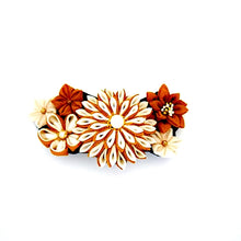 Load image into Gallery viewer, white and yellow Tumami-zaiku hair barrette, headdress, hair accessaory, Japanese design