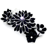 Load image into Gallery viewer, deep violet Tumami-zaiku hair barrette, headdress, Japanese design, bar barrette