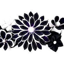 Load image into Gallery viewer, deep violet Tumami-zaiku hair barrette, headdress, Japanese design, bar barrette