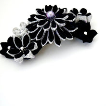 Load image into Gallery viewer, deep violet Tumami-zaiku hair barrette, headdress, Japanese design, bar barrette