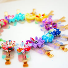 Load image into Gallery viewer, 2pcs skyblue flower hair clip, hair accessory, Japan handmade