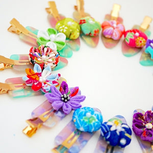 2pcs flower hair clip, hair accessory, Japan handmade