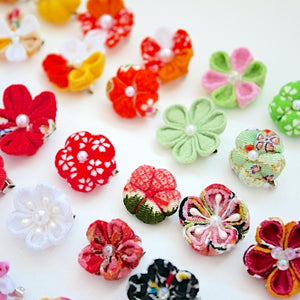 2pcs green and pink flower brooches, accessory, Japan Handmade, fashion items