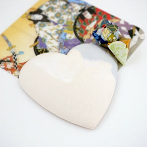 heart aroma stone on KABUKI/Japan design, ceramic aroma, handcrafted