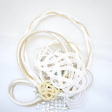 Load image into Gallery viewer, silver swing brooch, elegant japanese mizuhiki accessory