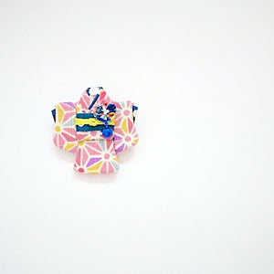 Light pink Kimono-shaped brooch, handmade