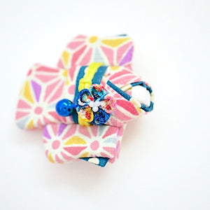 Light pink Kimono-shaped brooch, handmade