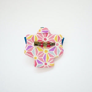 Light pink Kimono-shaped brooch, handmade