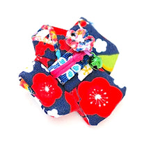 Load image into Gallery viewer, Red&amp;Blue Kimono-shaped brooch, handmade