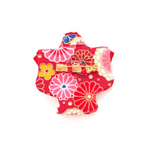 Load image into Gallery viewer, Red Kimono-shaped brooch, handmade