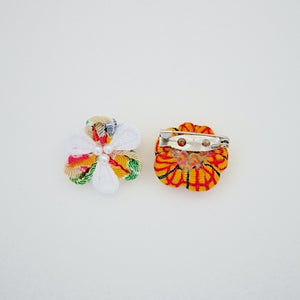 2pcs Tsumami-zaiku brooches, accessory, Japan Handmade