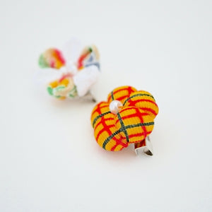 2pcs Tsumami-zaiku brooches, accessory, Japan Handmade