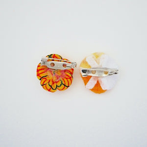 2pcs Tsumami-zaiku brooches, accessory, Japan Handmade