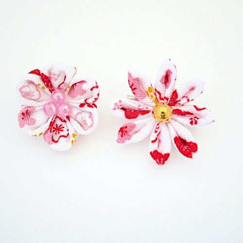 2pcs Red&White brooches, accessory, Japan Handmade, fashion accessories