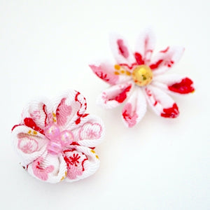 2pcs Red&White brooches, accessory, Japan Handmade, fashion accessories