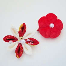 Load image into Gallery viewer, 2pcs Red&amp;White brooches, accessory, Japan Handmade, fashion accessories