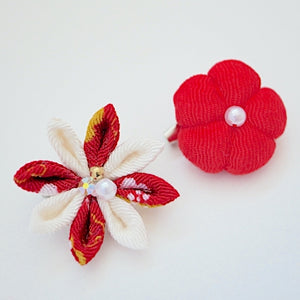 2pcs Red&White brooches, accessory, Japan Handmade, fashion accessories