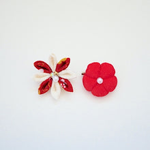 Load image into Gallery viewer, 2pcs Red&amp;White brooches, accessory, Japan Handmade, fashion accessories