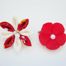 Load image into Gallery viewer, 2pcs Red&amp;White brooches, accessory, Japan Handmade, fashion accessories