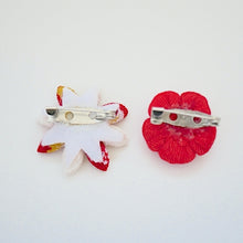 Load image into Gallery viewer, 2pcs Red&amp;White brooches, accessory, Japan Handmade, fashion accessories