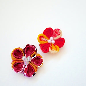 2pcs flower brooches, accessory, Japan Handmade, fashion accessories