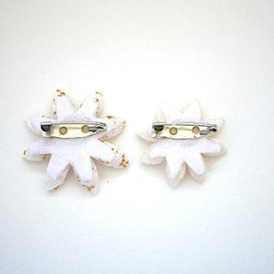 2pcs White Flower Brooches, Accessory, Japan Handmade, Fashion Accessories