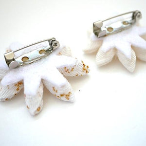 2pcs White Flower Brooches, Accessory, Japan Handmade, Fashion Accessories