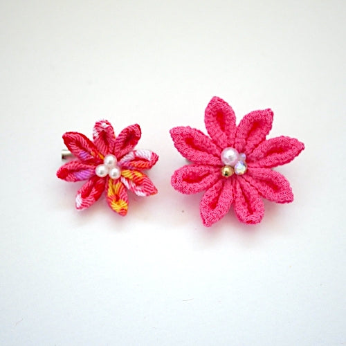 2pcs Pink flower brooches, accessory, Japan Handmade, fashion accessories