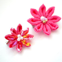 Load image into Gallery viewer, 2pcs Pink flower brooches, accessory, Japan Handmade, fashion accessories