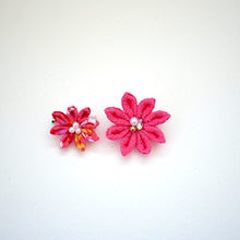 Load image into Gallery viewer, 2pcs Pink flower brooches, accessory, Japan Handmade, fashion accessories