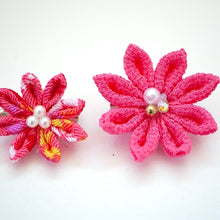 Load image into Gallery viewer, 2pcs Pink flower brooches, accessory, Japan Handmade, fashion accessories