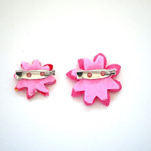 Load image into Gallery viewer, 2pcs Pink flower brooches, accessory, Japan Handmade, fashion accessories