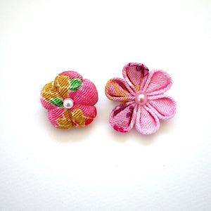 2pcs Pink flower brooches, accessory, Japan Handmade, fashion accessories