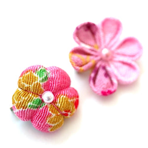 2pcs Pink flower brooches, accessory, Japan Handmade, fashion accessories